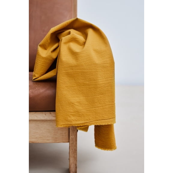 Meet MILK Cana Seersucker Tencel Lyocell Cotton Fabric Yellow - per yard