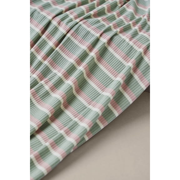 Meet MILK Derby Stripe Tencel Modal Rib Stretch Knit Fabric Soft Mint