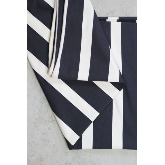 Meet MILK Sava Sweat Tencel Modal Fleece Back Sweatshirt Stretch Knit Fabric Dark Navy & Shell - per yard