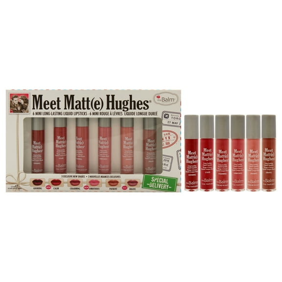 Meet Matte Hughes Mini Long-Lasting Liquid Lipsticks Set by the Balm for Women - 6 Pc Kit Set