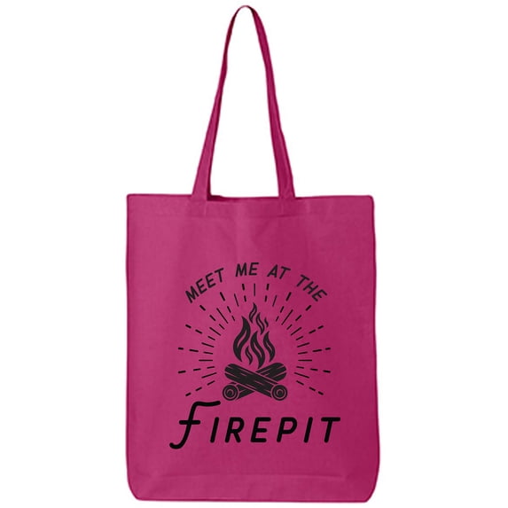 Meet Me At The Firepit Cotton Canvas Tote Bag