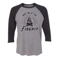 thumbnail image 1 of Meet Me At The Firepit Unisex 3/4 Sleeve Baseball Raglan Tee, 1 of 2