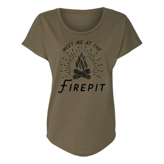 Meet Me At The Firepit Womens Dolman Tee