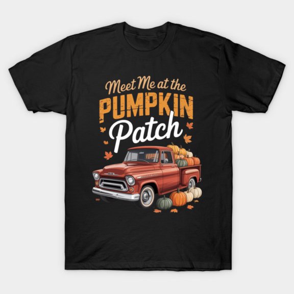Meet Me At The Pumpkin Patch Funny Fall Retro Autumn Halloween Season Graphic G1704 T-Shirt, for men and women, Up to Size 5XL