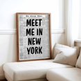 Nyu Design Meet Me In New York Wall Art Print, Retro City Newspaper Travel Design ...