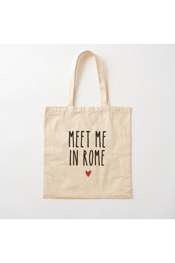 Meet Me In Rome Canvas Tote Bags, Reusable Shopping Bag