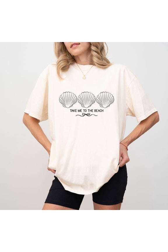 Meet Me at the Beach T-Shirt, Seashell Graphic Tee, Preppy Summer Shirt, Ocean Lover Gift, Beach Vibes Shirt, Cute Coastal Vacation Tee