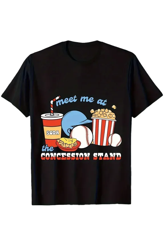 Meet Me at the Concession Stand Snack Runs Unisex T-Shirt for Game Day Fans, for men & women, up to size 5XL