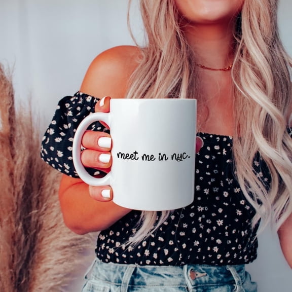 Meet Me in NYC Coffee Mug Minimalist New York City Gift.