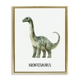 thumbnail image 1 of Stupell Industries Meet The Brontosaurus Gold Framed Floater Canvas Wall Art, design by Christine Simpson Art, 1 of 9