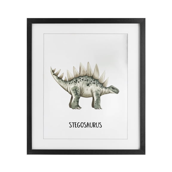 Stupell Industries Meet The Stegosaurus Black Framed Print Under Glass, design by Christine Simpson Art