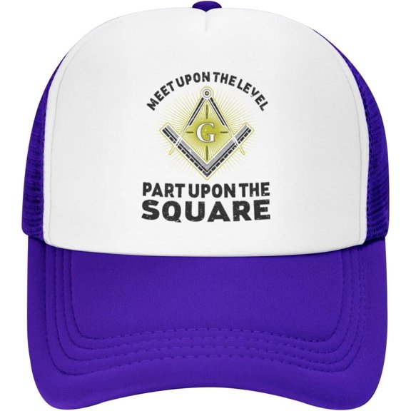 Meet Upon The Level Masonic Black Trucker Hat Baseball Cap Men Dad Hat Women Ball Hat Adjustable Ponytail Hat