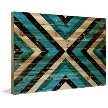 "Meet in Middle" Painting Print on Natural Pine Wood