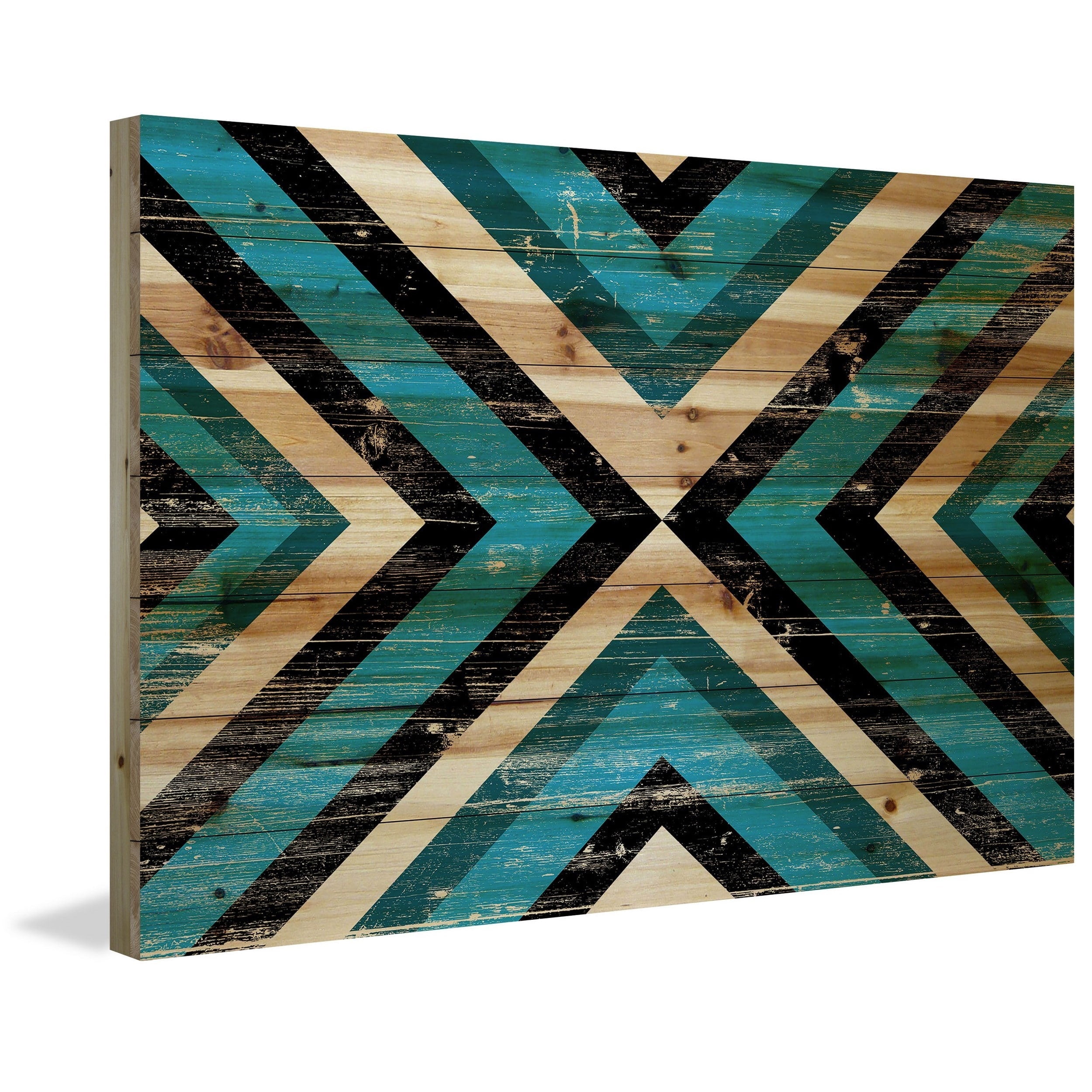 "Meet in Middle" Painting Print on Natural Pine Wood