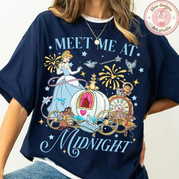 Meet me at Midnight Cinderella shirt, Magic Kingdom Cinderella Princess Tee,Purple Color,Size 3XL