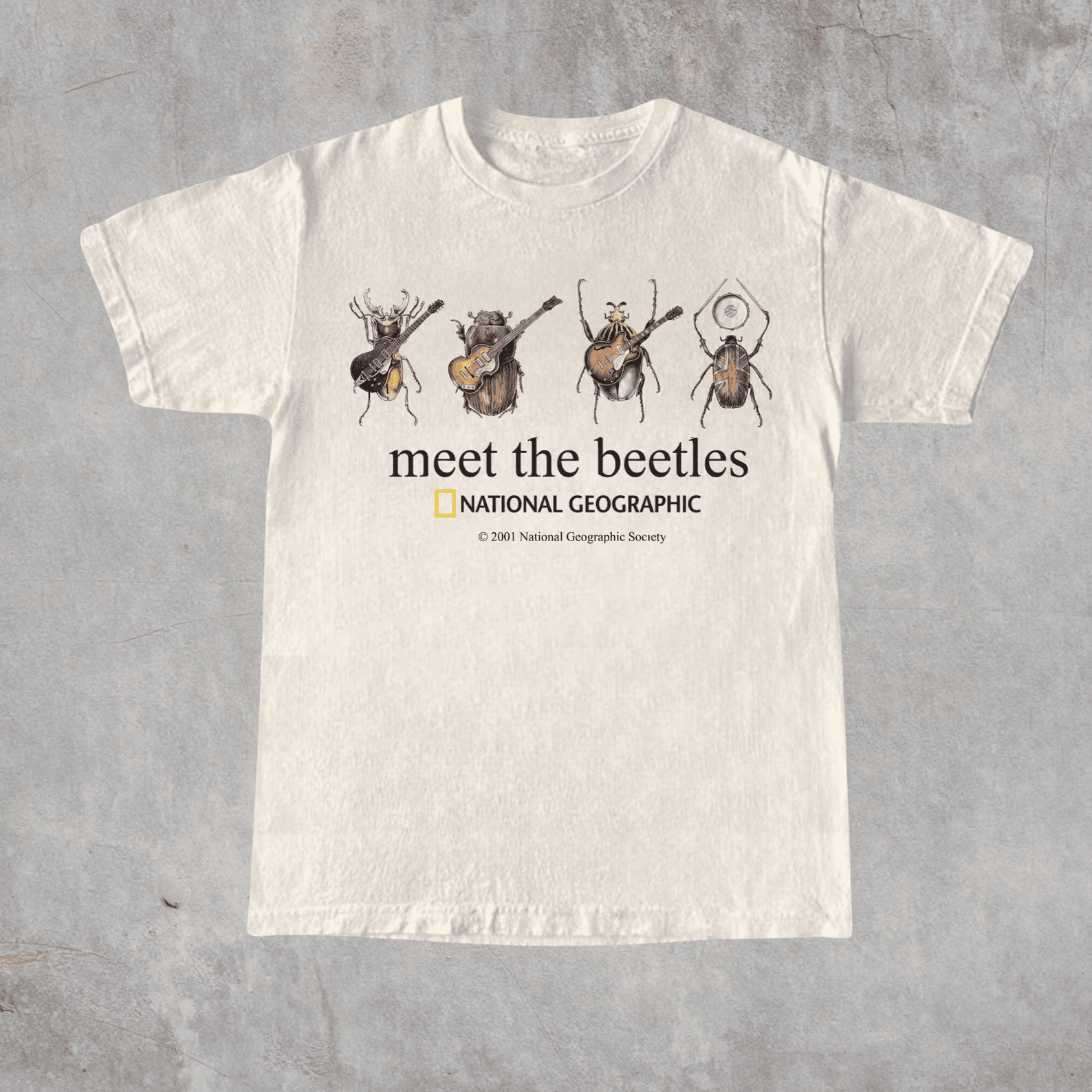 Pure Bug Meet the Beetles T-Shirt, Musical Insect Graphic, Unisex, Natural, S ...