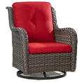 thumbnail image 1 of MeetLeisure 1 Pieces Outdoor Patio Furniture Wicker Swivel Chair with Cushions for Backyard, Red, 1 of 7