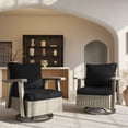 thumbnail image 1 of MeetLeisure 2-Piece Outdoor Polyethylene (PE) Wicker Swivel Rocker Chair，Black, 1 of 10