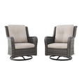 thumbnail image 1 of MeetLeisure 2 Pieces Outdoor Patio Furniture Wicker Swivel Chair with Cushions for Backyard, Beige, 1 of 9