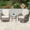 thumbnail image 1 of MeetLeisure 3-Piece Wicker Outdoor Rocking Chair Patio Conversation Set, Beige, 1 of 7
