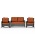 thumbnail image 1 of MeetLeisure 3 Pieces Outdoor Furniture Patio Furniture Set with One 2-Seat Sofa, Two ArmChairs, Orange, 1 of 10