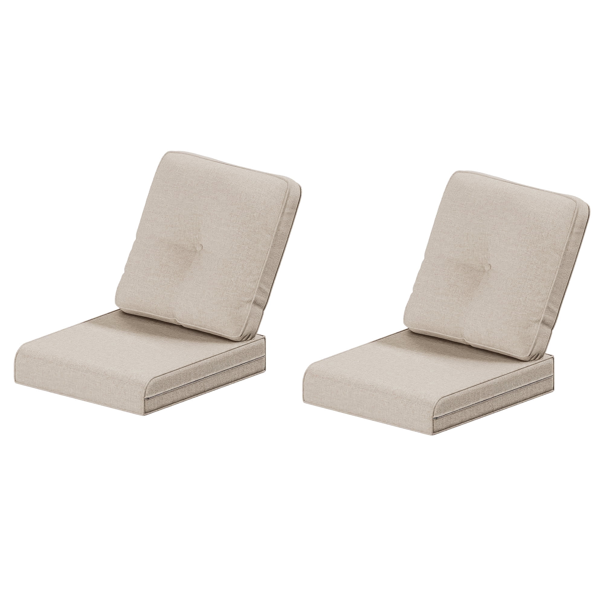 MeetLeisure 4 Inch Outdoor Cushions, Suitable for Patio Furniture, Water-Resistant & Fade-Resistant, 2 Sets, Beige