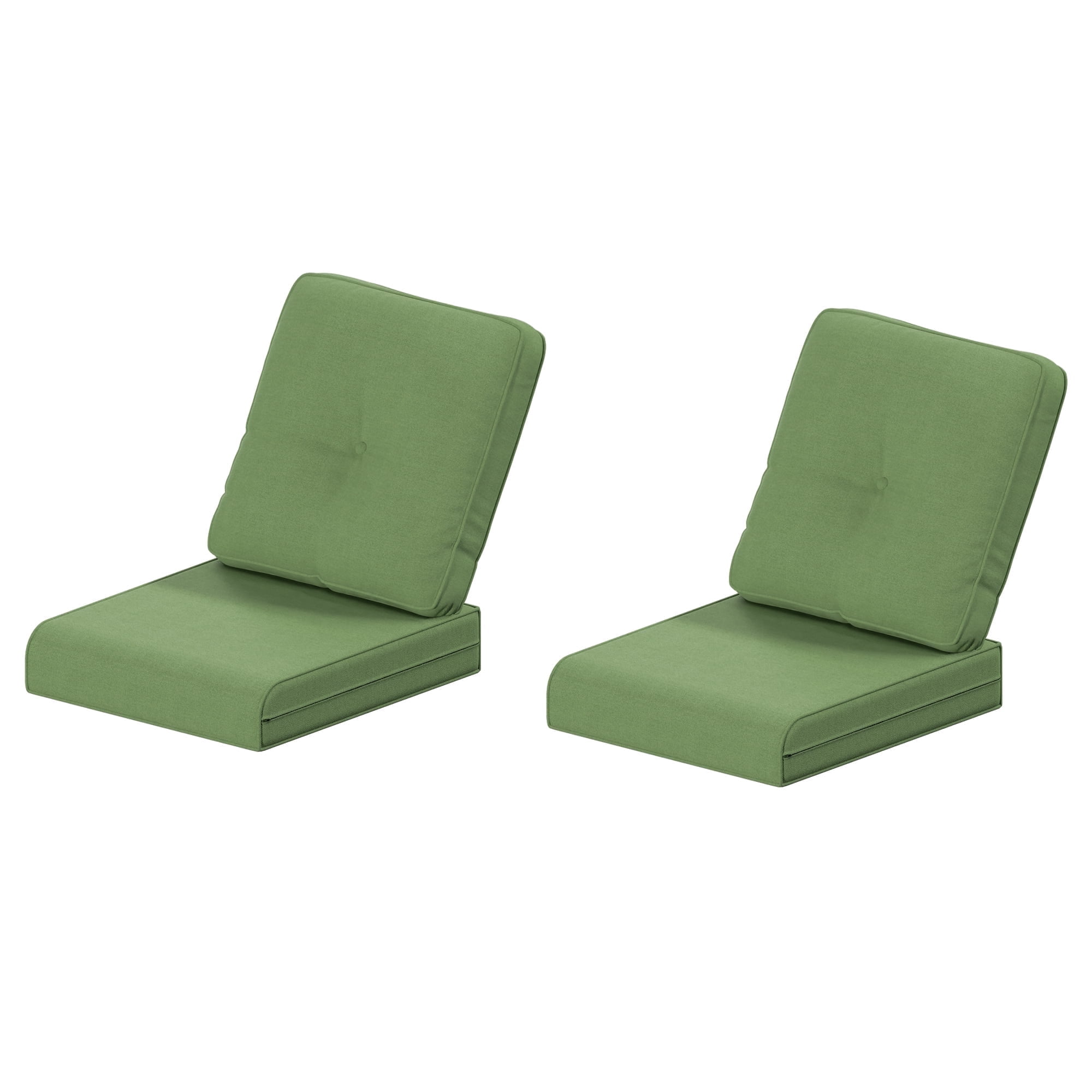 MeetLeisure 4 Inch Outdoor Cushions, Suitable for Patio Furniture, Water-Resistant & Fade-Resistant, 2 Sets, Green