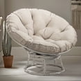 thumbnail image 1 of MeetLeisure 41 Inch Papasan Chair Handwoven Wicker with Thcik Olefin Cushion,Sturdy Steel Frame,Rattan Swivel Chair Waterproof for Living Room,Bedroom,Lounge,Indoor Outdoor,White Beige, 1 of 9