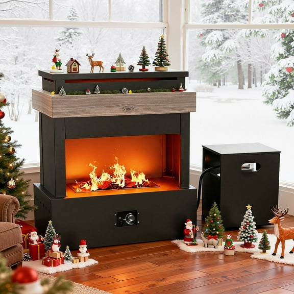 MeetLeisure Outdoor Fire Pit Table - 50,000 BTU Steel Propane Heater for Patio Garden Ambiance, All-weather Propane Heater