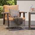 thumbnail image 1 of MeetLeisure Outdoor Polyethylene (PE) Wicker Swivel Rocker Chair，Tan, 1 of 6