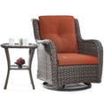 thumbnail image 1 of MeetLeisure 2 Piece Wicker Patio Furniture Set, Swivel Rocker Chair with Side Table, High Back, Deep Seating, Wide Armrest, Thick Cushions for Deck Porch, Orange, 1 of 10