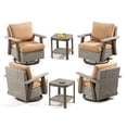 thumbnail image 1 of MeetLeisure Outdoor Wicker Swivel Rocker Chairs Sets of 4 and 2 Side Table, Tan, 1 of 8