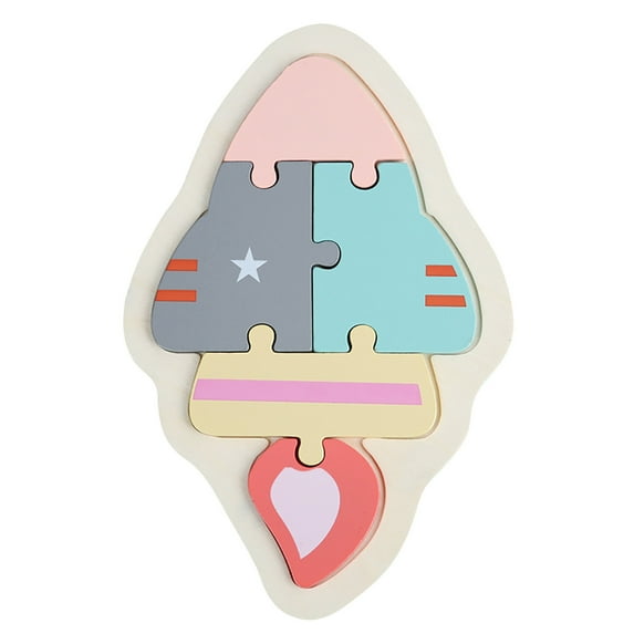 MeetYTOYS Animals Shaped Jigsaw Puzzles Wooden s, Wooden Montessori Toys Early Development Learning Educational Preschool Toys Birthday Gift(Rocket)