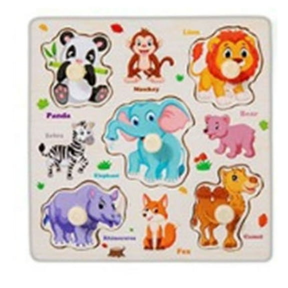 MeetYTOYS Wooden Peg Puzzles, Animals Shape Preeschool Educational Learning Toys Birthday Gift