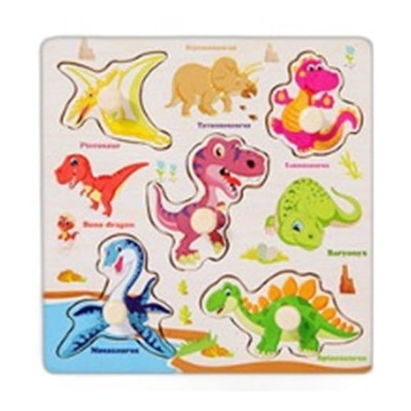 MeetYTOYS Wooden Peg Puzzles, Dinosaur Shape Preeschool Educational Learning Toys Birthday Gift