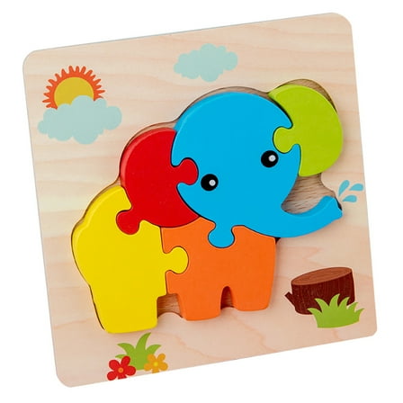 MeetYTOYS Wooden Puzzles Learning Toys, Animal Shape Jigsaw Puzzles Educational Preschool Gift(Colorful)