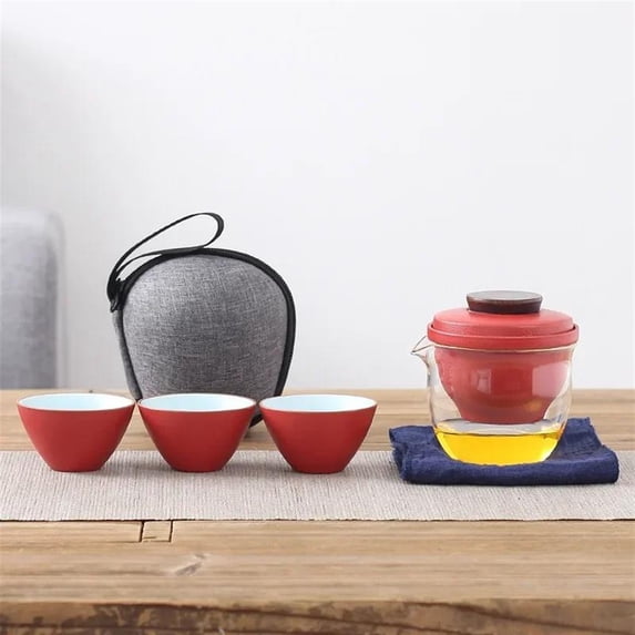 Meeting Cup Travel Kung Fu Tea Set Portable One Pot Set Of Three Cups