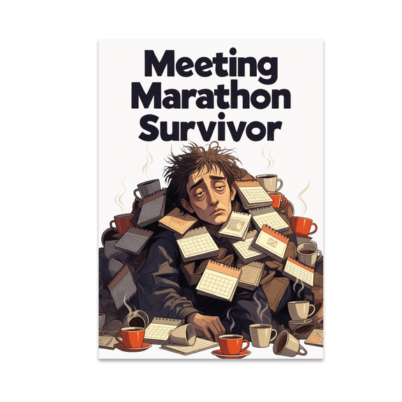 Meeting Marathon Survivor Office Wall Art - Office Worker - 13x19 Poster Print