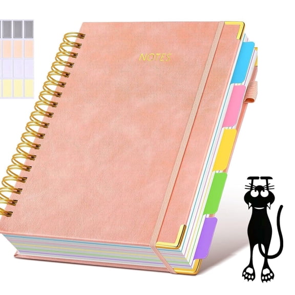 Meeting Notebook, Undated, Customizable Work Notes, Spiral Bound,Heavyweight 2.13 lb. White Paper, 8.85“*10.11” A5 150 Pages