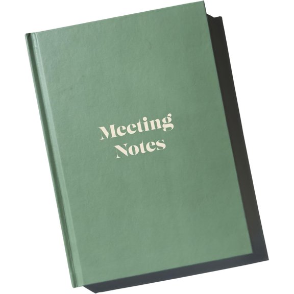 Meeting Notebook for Work - Professional Planner for Notes, Agendas, and Project Tracking, 100 Meetings - Sage