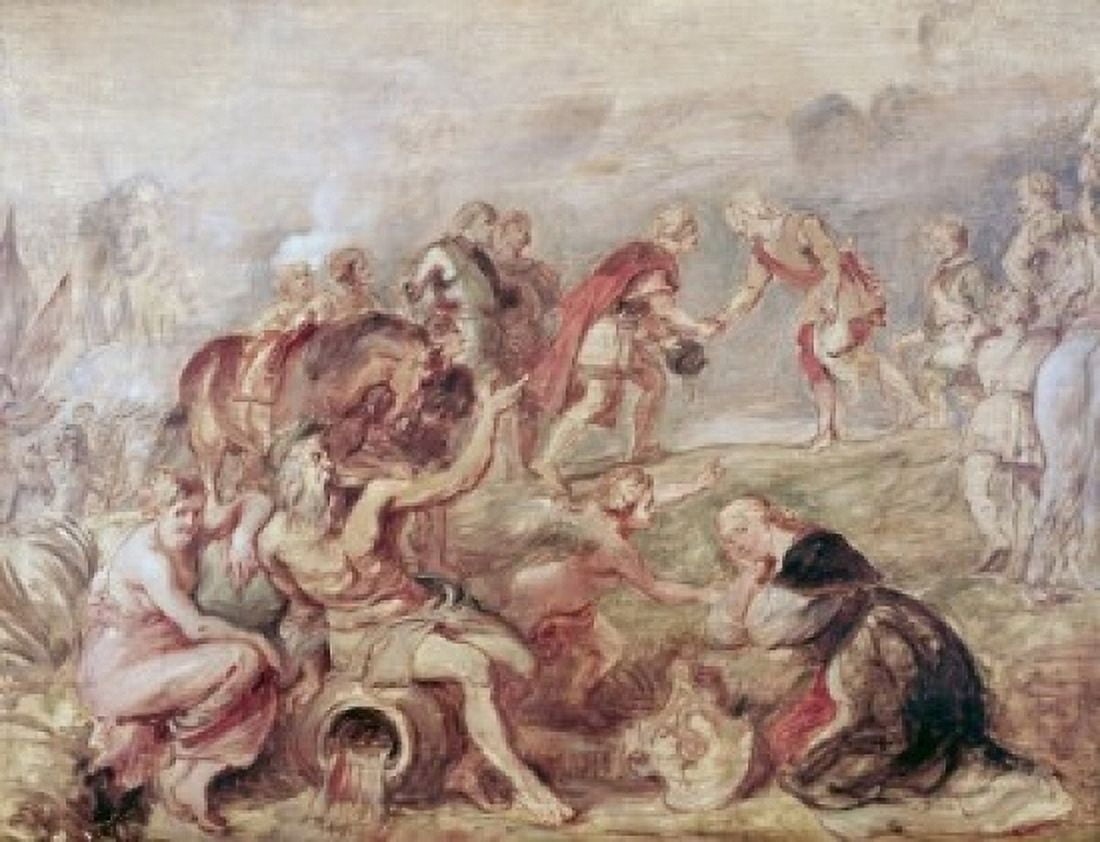 Meeting Of The Two Ferdinands 1635 Peter Paul Rubens (1577-1640 Flemish) Oil on Panel Canvas Art - Peter Paul Rubens (24 x 36)