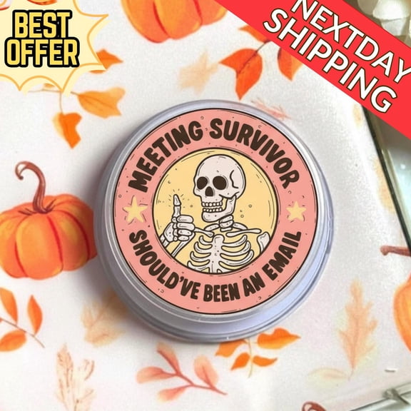 Meeting Survivor MagSafe Phone Grip  Funny Skeleton Email Survivor GripTok, Hilarious Magnetic Popgrip, Work Gift for Office Fans