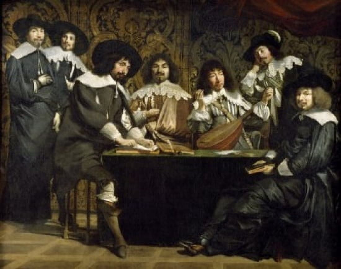 Meeting of the Lovers of the Academy by Louis Le Nain (Circa 1593-1648) France Paris Musee du Louvre Canvas Art - Louis Le Nain (24 x 36)