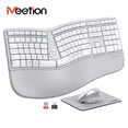 thumbnail image 1 of Meetion Director-C Ergonomic Split Keyboard & Vertical Mouse, White Gray, Rechargeable Wireless for PC/Mac, 1 of 9