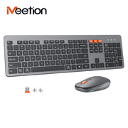 Meetion Multi-Device Keyboard and Mouse, Ultra Thin, Wireless Bluetooth, Rechargeable