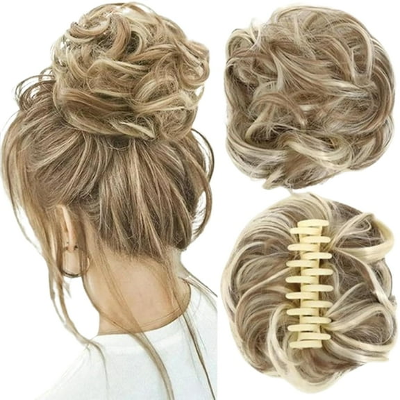 Meetitsneeds Bun Extension Clips, Meetitsneeds Wig Hair Clip Hairpiece, Deaumellos Bun Extension Clips for Women, Claw Clip in Synthetic, Ponytail Hair Extensions for Women
