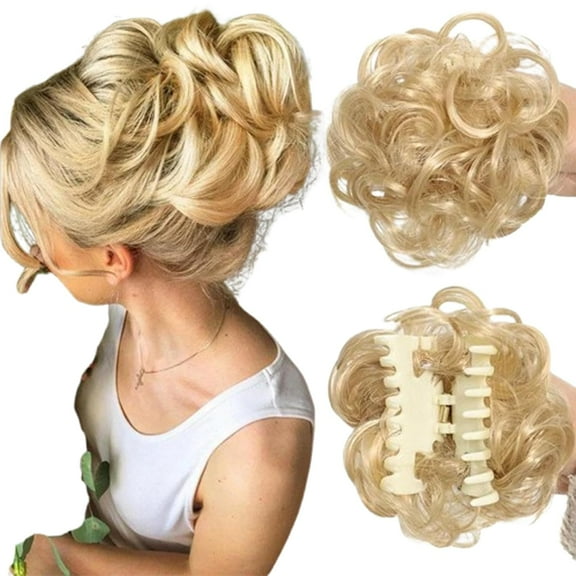 Meetitsneeds Bun Extension Clips, Meetitsneeds Wig Hair Clip Hairpiece, Deaumellos Bun Extension Clips for Women, Claw Clip in Synthetic, Ponytail Hair Extensions for Women