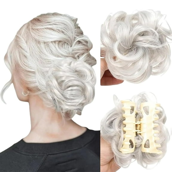 Meetitsneeds Bun Extension Clips, Meetitsneeds Wig Hair Clip Hairpiece, Deaumellos Bun Extension Clips for Women, Claw Clip in Synthetic, Ponytail Hair Extensions for Women