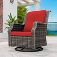 thumbnail image 1 of Meetleisure 1 Pieces Outdoor Patio Furniture Wicker Swivel Chair with Cushions for Backyard, Red, 1 of 14