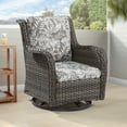 thumbnail image 1 of Meetleisure 1 Pieces Outdoor Patio Furniture Wicker Swivel Chair with Cushions for Backyard, Smoky Leaf, 1 of 6